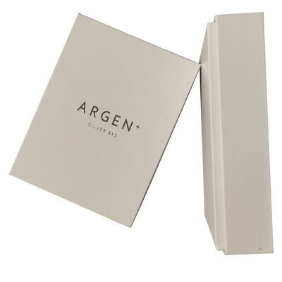 लक्जरी ढक्कन और आधार बॉक्स 157g कला कागज 1000g कार्डबोर्ड सफेद आभूषण पैकेजिंग बॉक्स