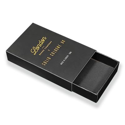 कला कागज उपहार पैकेजिंग बॉक्स मैचबॉक्स शैली स्लाइडिंग दराज बॉक्स के साथ सोने की पन्नी मुद्रण