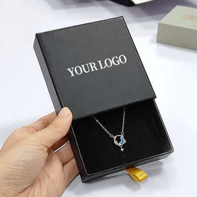 कस्टम लोगो फोम डालें कठोर दराज आभूषण बॉक्स के लिए अंगूठी हार कंगन 9x9x3cm