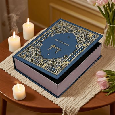 कस्टम मुद्रित लक्जरी पुस्तक आकार उपहार बॉक्स ब्रांड मोमबत्तियों के लिए पैकेजिंग प्रीमियम शादी छुट्टी उपहार समाधान