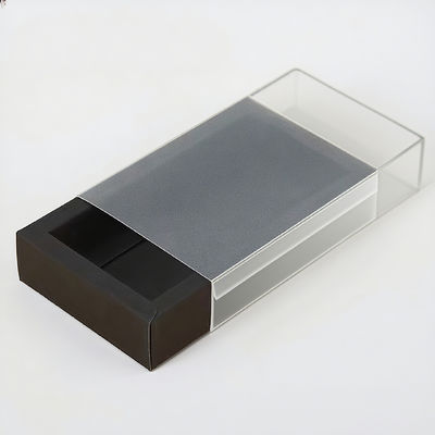 कस्टम हाई-एंड पैकेजिंग बॉक्स क्राफ्ट पेपर दराज बॉक्स जिसमें क्लियर पीईटी विंडो है