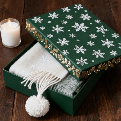 कस्टम लक्जरी क्रिसमस उपहार बक्से पैकेजिंग के लिए मैट कठोर कार्टन स्कार्फ पोशाक अंडरवियर शर्ट पुनर्नवीनीकरण एसेप्टिक सामग्री