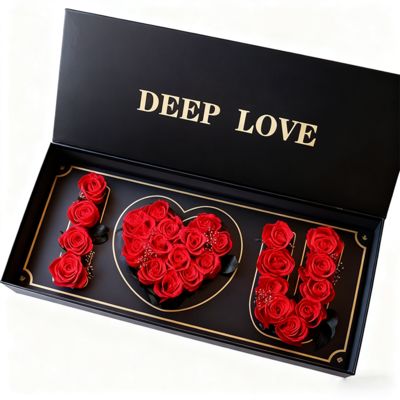 कस्टम लोकप्रिय आई लव यू फ्लोरल गिफ्ट बॉक्स इको फ्रेंडली रीसायकल मैग्नेटिक पेपर बॉक्स पैकेजिंग रोज़ फ्लावर गिफ्ट बॉक्स के लिए