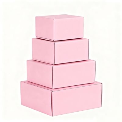 Low MOQ Small Custom Printed pink Recyclable Corrugated Cardboard Cosmetic Packaging Mailer Boxes with Matt Lamination