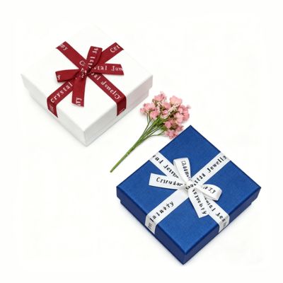 कस्टम ज्वेलरी पैकेजिंग इंग्लिश बो रिबन हेवन अर्थ स्क्वायर बॉक्स इयररिंग्स रिंग्स बॉक्स के लिए एलिगेंट कार्टन कवर