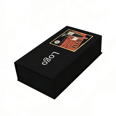 Custom Elegant Paper Boxes Magnetic Lid Gift Box With Handle for Wine Bottle Perfume Set VIP Card
