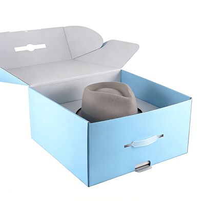 लोगो के साथ कस्टम टोपी के बक्से पर्यावरण के अनुकूल लेपित कठोर लक्जरी कार्डबोर्ड शिपिंग पेपर बक्से टोपी के लिए पैकेजिंग